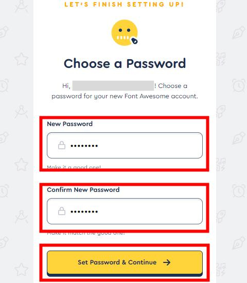 Font Awesomeのパスワード登録