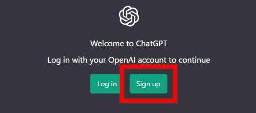ChatGPTサインアップ画像